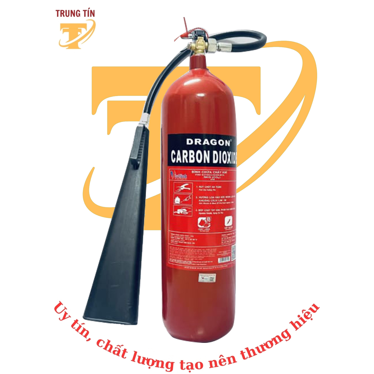 Bình chữa cháy xách tay CO2 5kg (DRAGON)